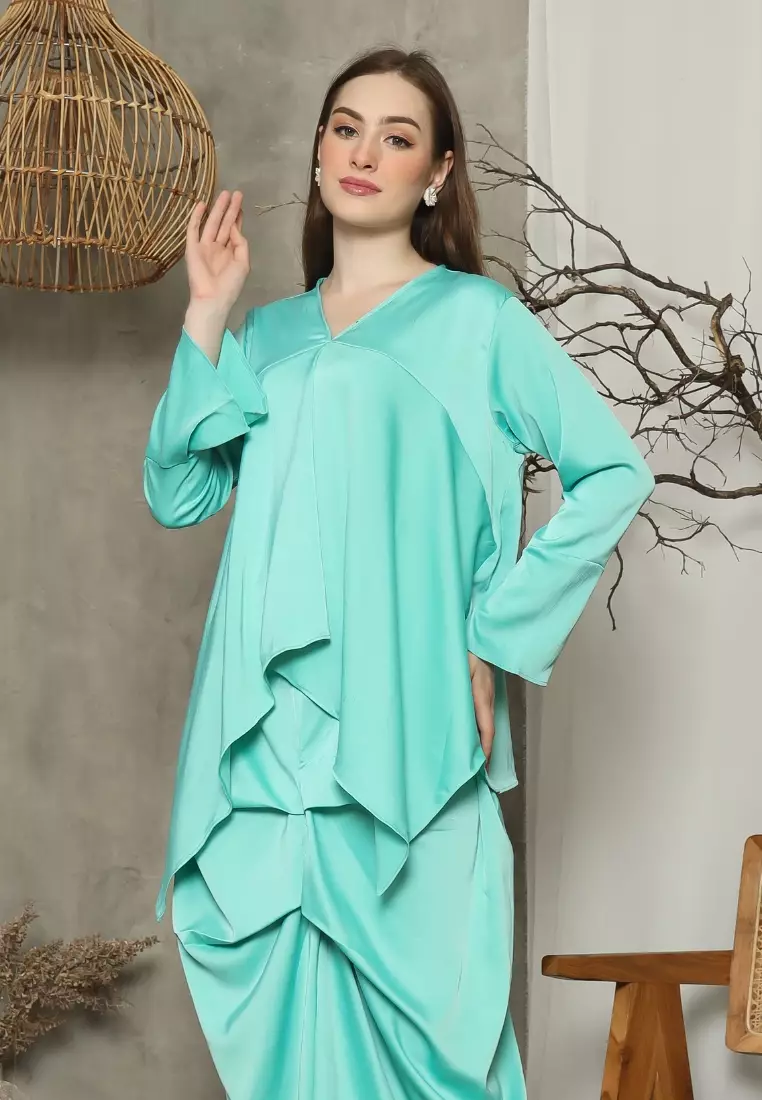 RINJANIE BATIK - Dress Batik Wanita - Set Rinjana - Tosca - Lena Series - OOTD - Satin Silk Premium