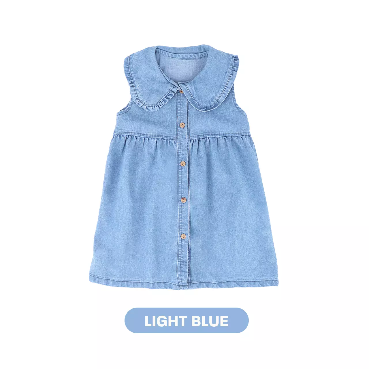 Mooi Dress Jeans Anak Kara Denim Dress - Light Blue