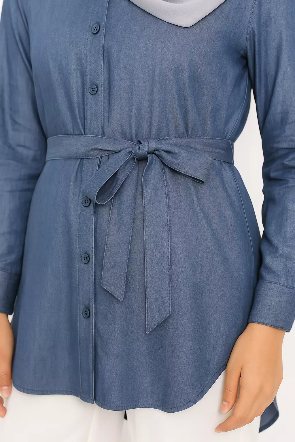 Nuraa Assymetrical Tunic In Grey