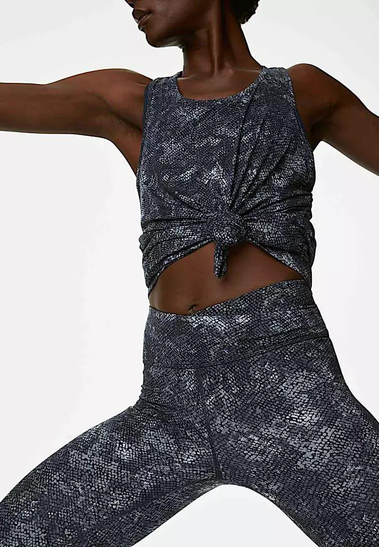 Go Balance Printed Wrap Waist Yoga Leggings