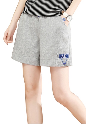 A-IN GIRLS grey Elastic Waist Casual Shorts 2EC53AAE5851F4GS_1