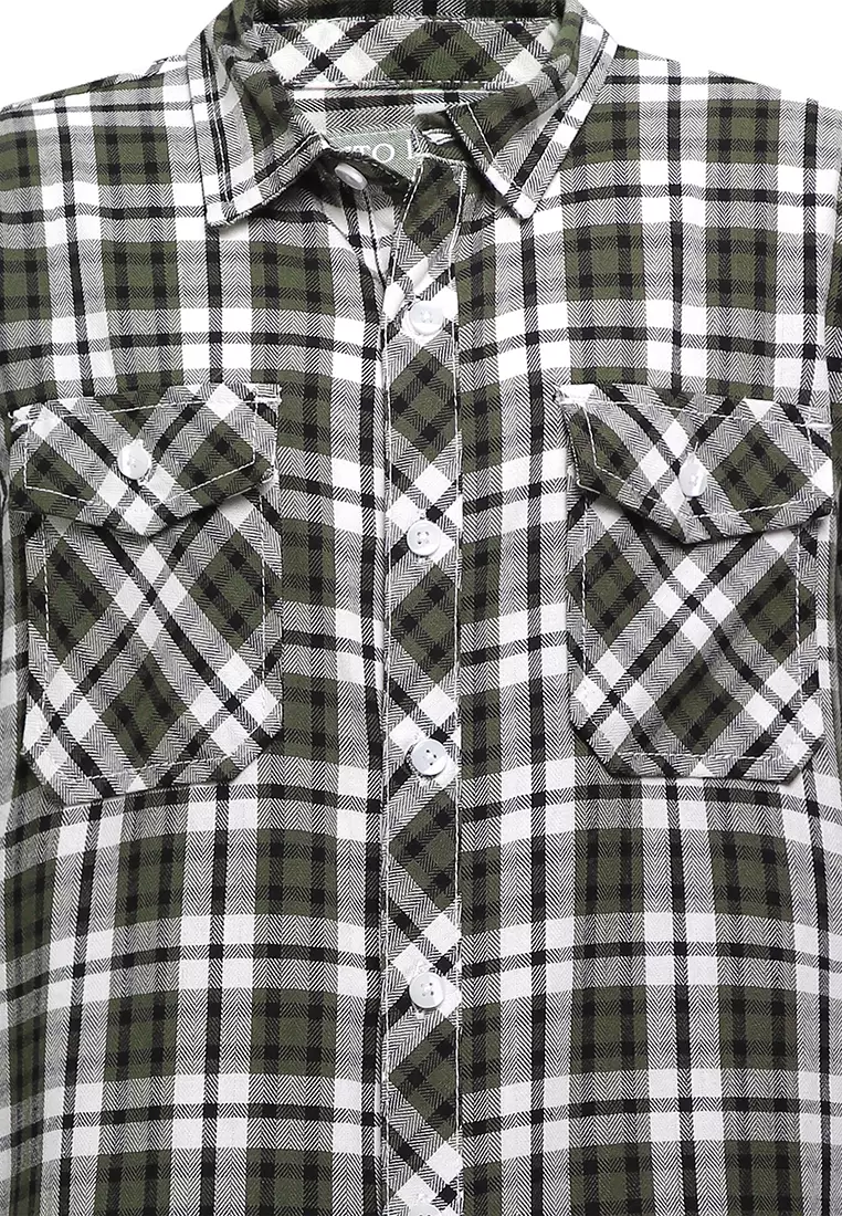 Pito Dito Boy Jorgensen Kemeja Panjang Anak Hijau Motif Kotak - Size 4