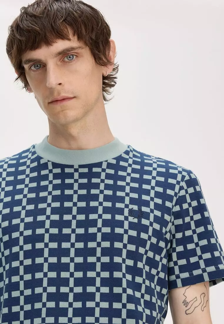 Buy Fred Perry Fred Perry M9864 GEOMETRIC JACQUARD T-SHIRT