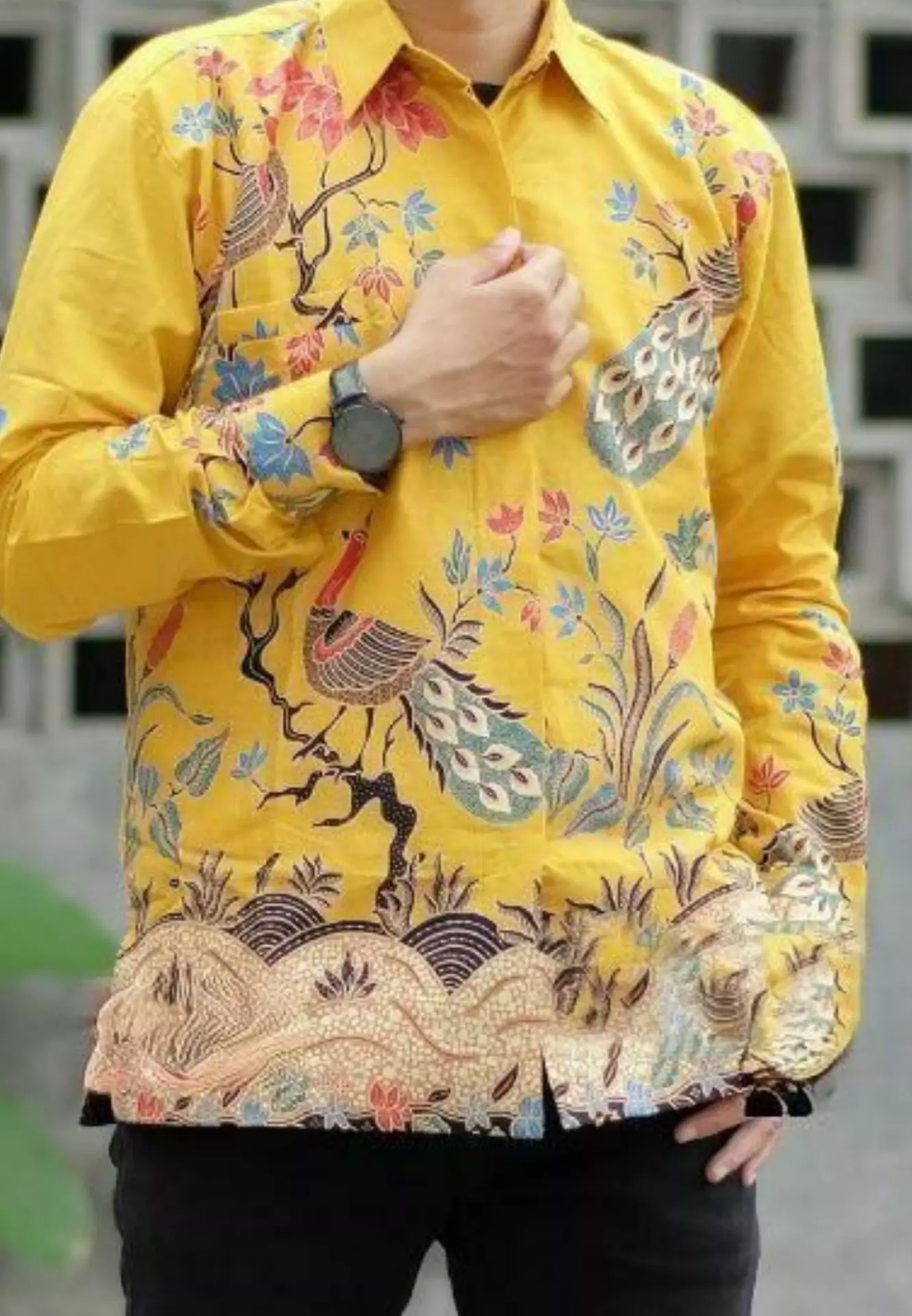 Merajaya Kemeja Batik Pria Premium Slimfit Modern Lengan Panjang B.A