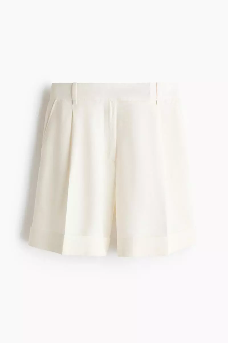 Tailored linen-blend shorts