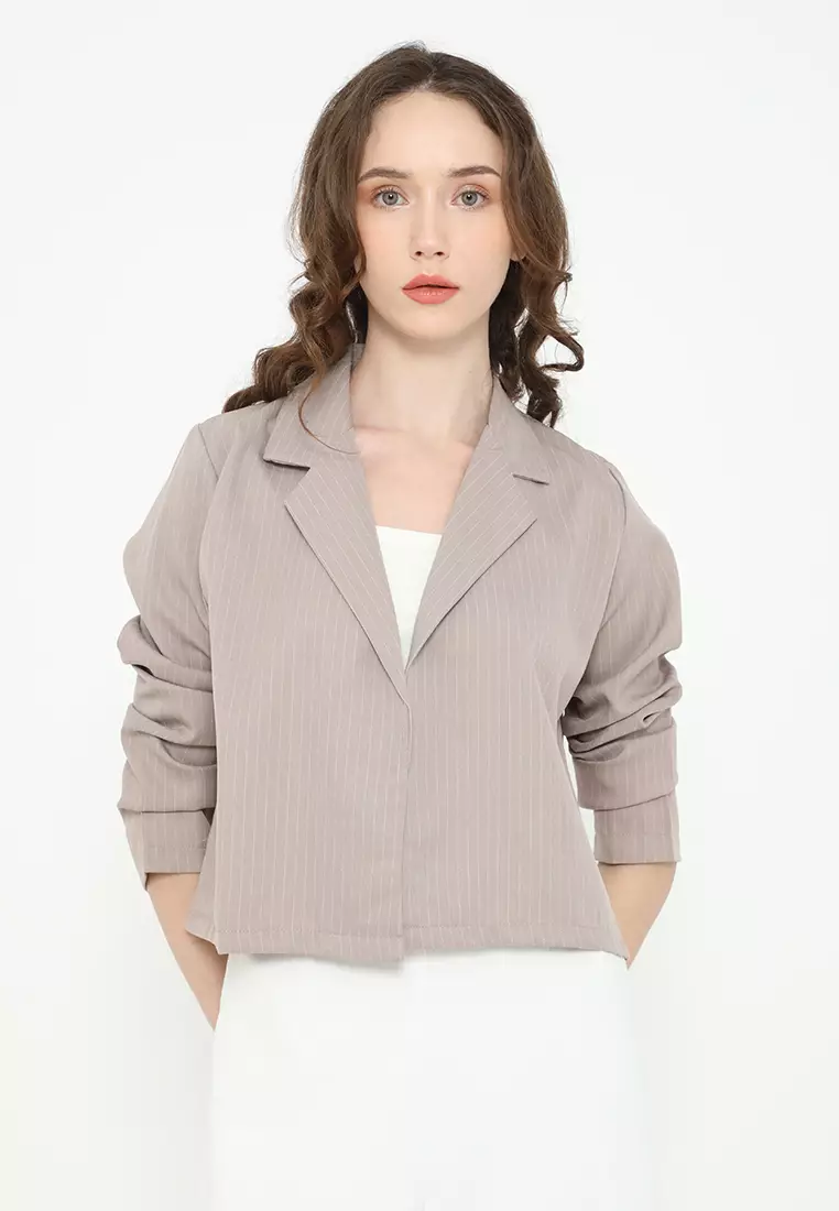 Mannequin Stripe Crop Blazer