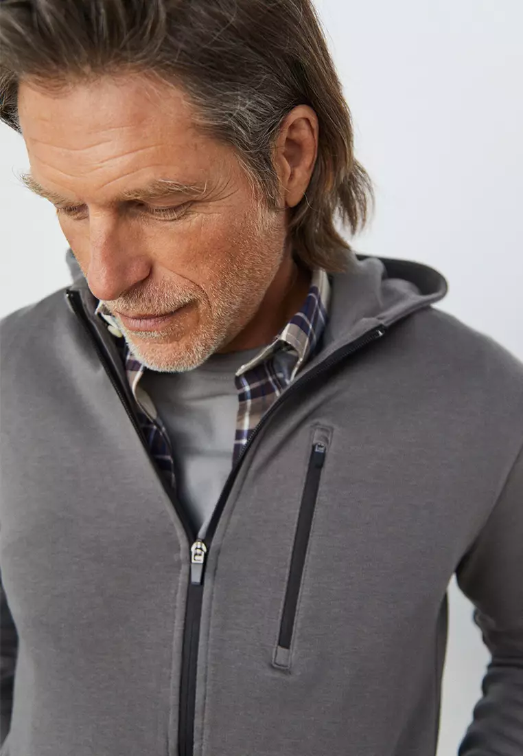 Cardigan jacket with hood top