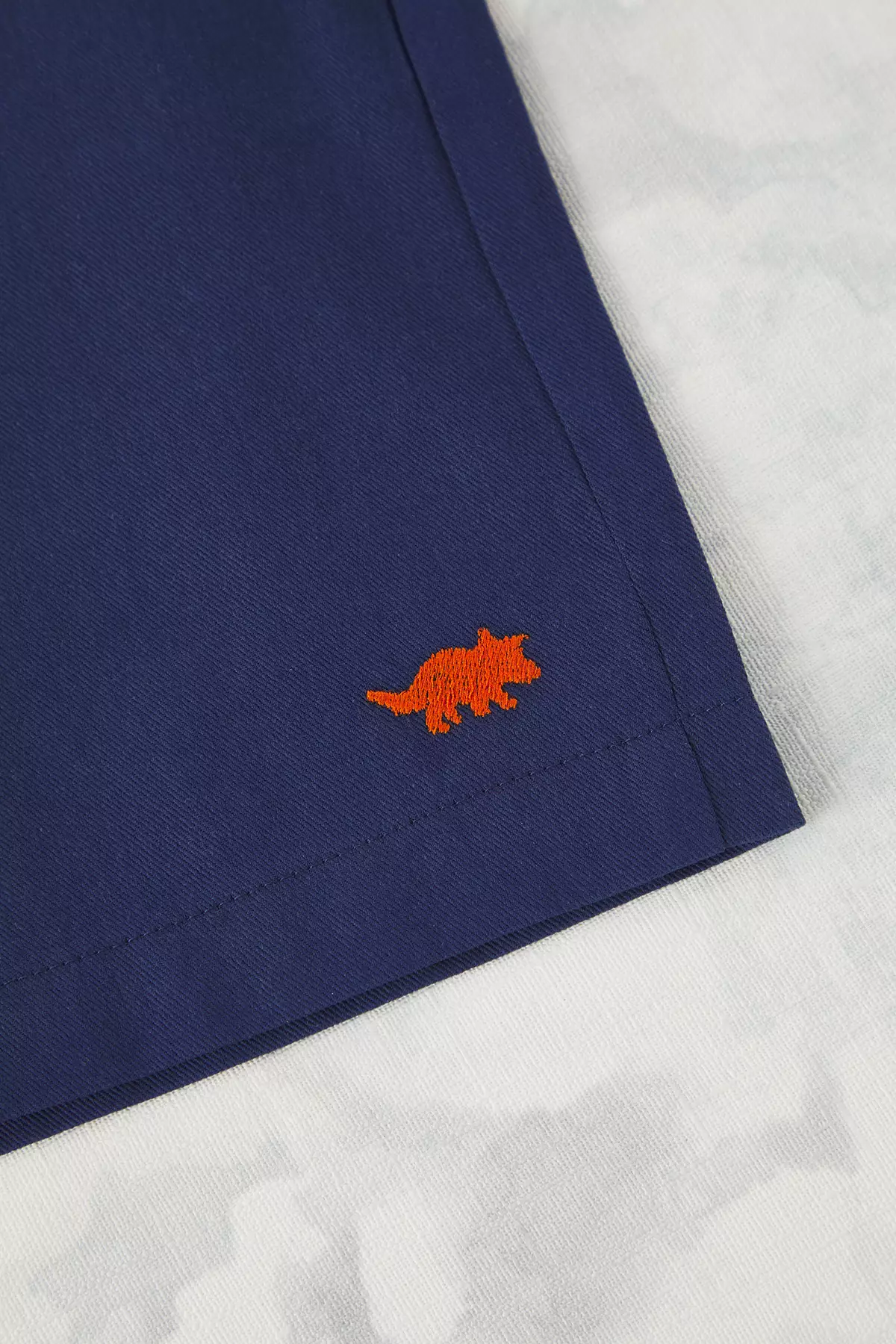 Navy Blue Girl's 100% Cotton Embroidered Shorts & Bermuda Tkdss25Sr00017