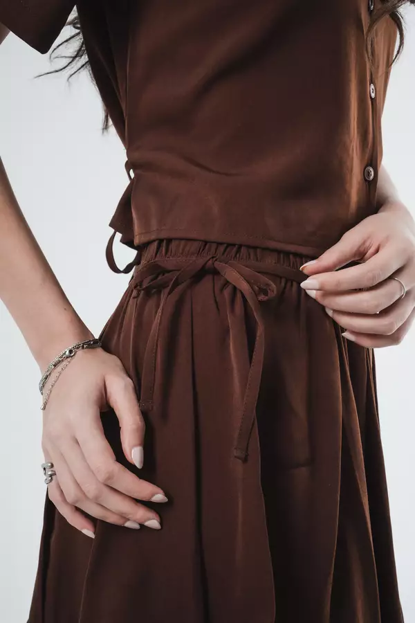 FACILITY - Rok Mini Pleats Jill - Dark Brown