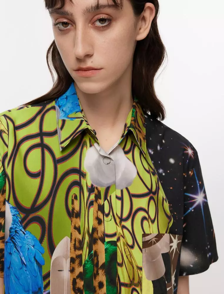 JNBY Women's Loose Color-Block Printed Shirt