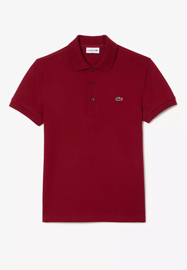 Red lacoste clearance button up shirt