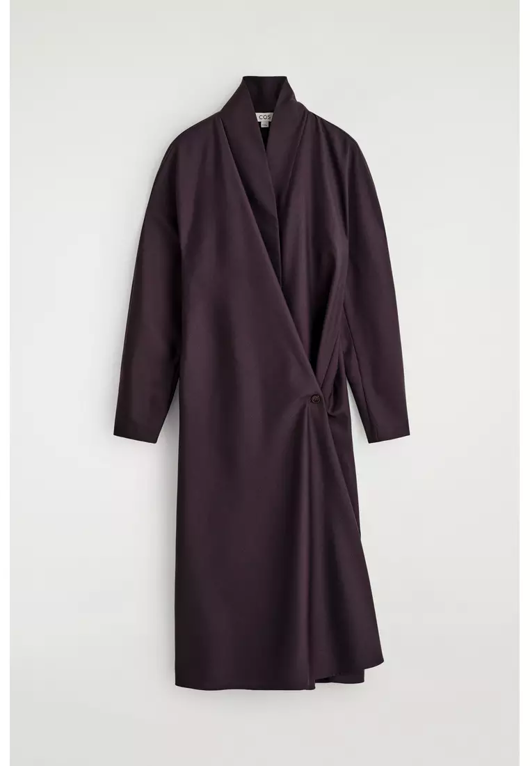 SHAWL-COLLAR WOOL WRAP DRESS