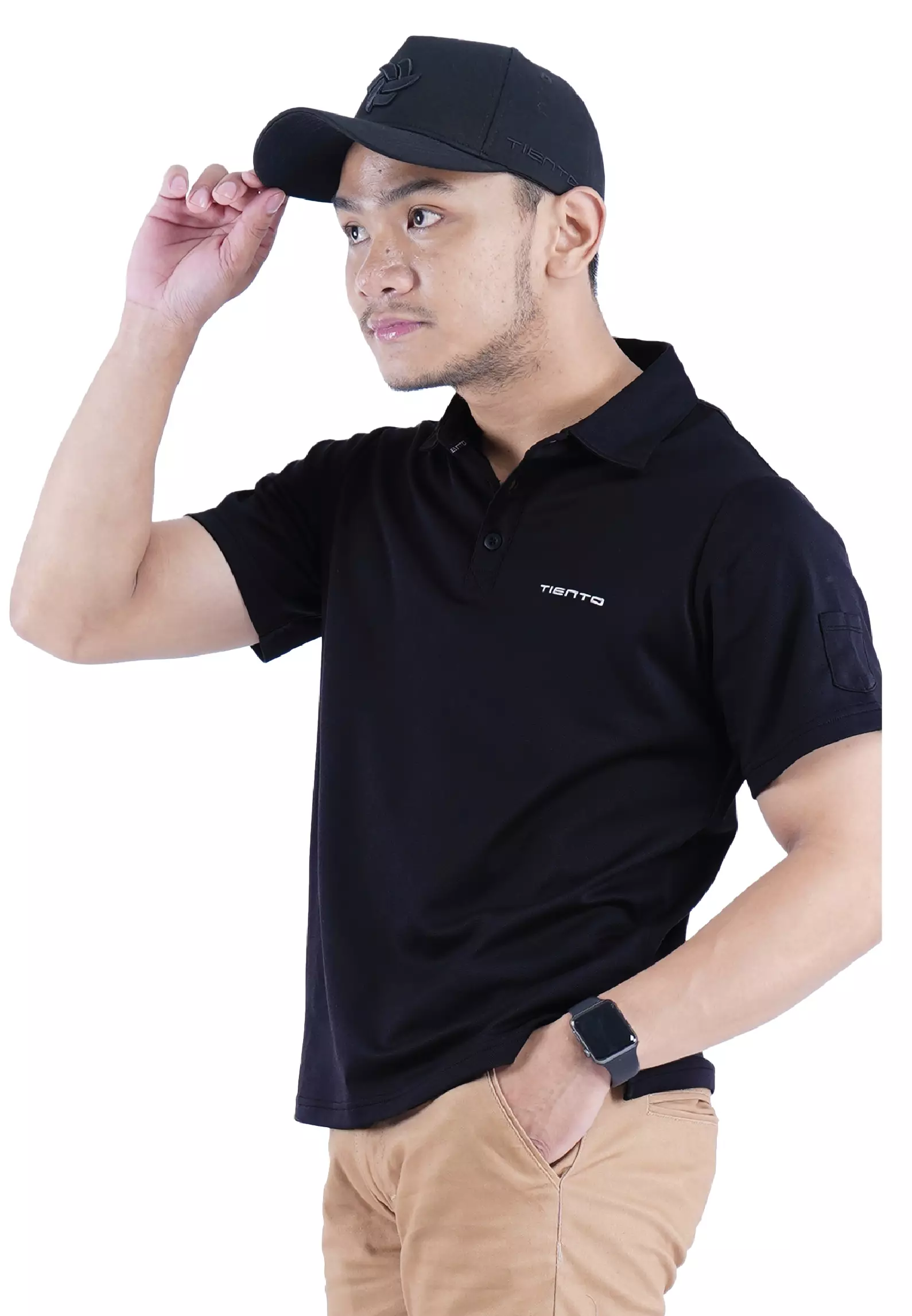 Tiento Baju Golf Pria Polo Shirt Pakaian Olahraga Lengan Pendek Kaos Kerah Pique