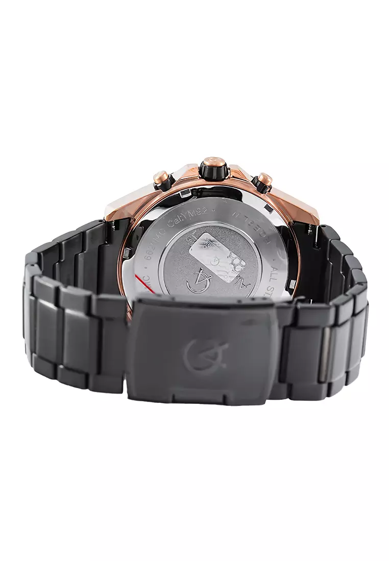 Alexandre Christie - Jam Tangan Pria - Rosegold - Black Stainless Steel Bracelet - 6620 MCBBRBA