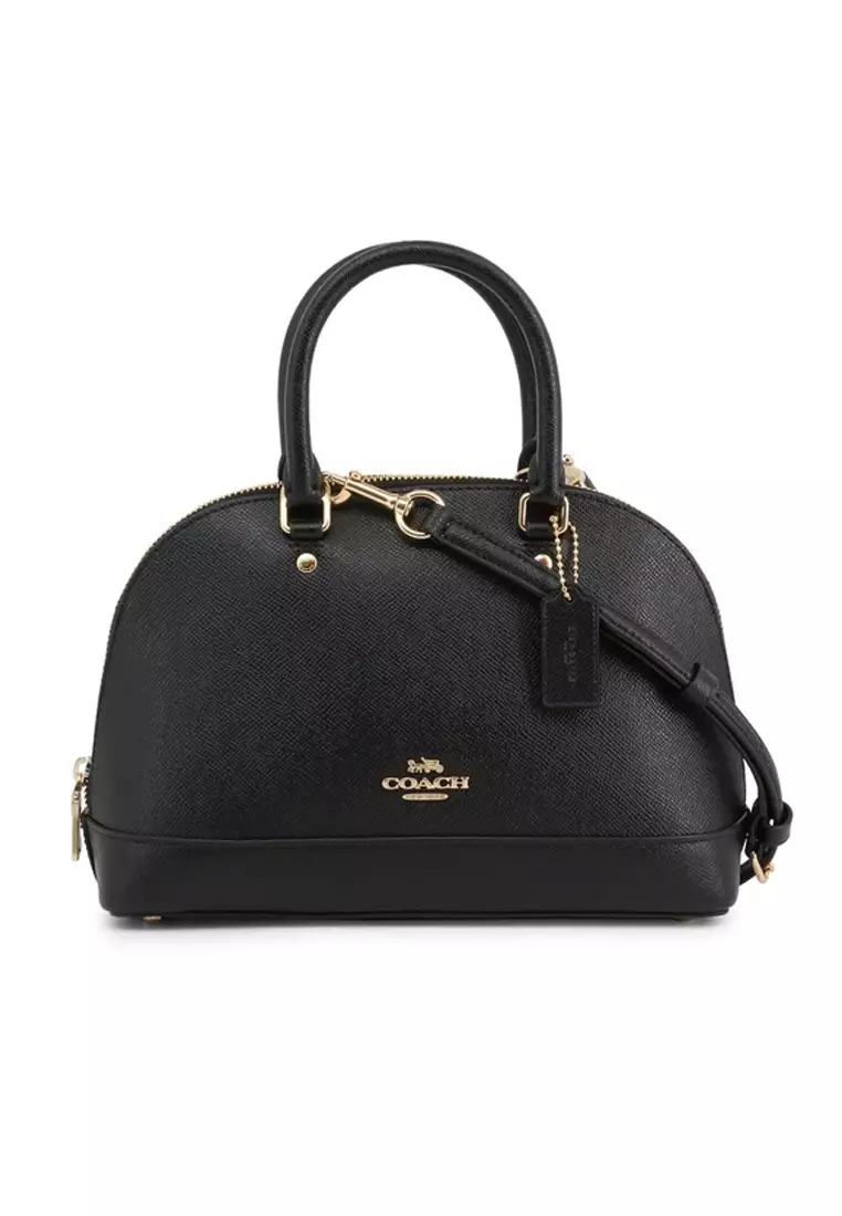 Coach Coach Sierra Mini In Crossgrain Black Leather Satchel