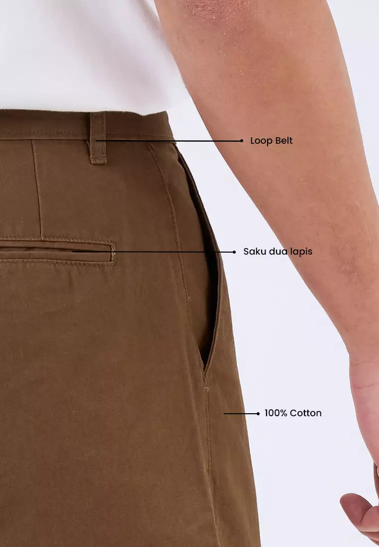 MANZONE - Celana Panjang Chinos Pria Barvol 09 Comfort Fit - Dark Brown