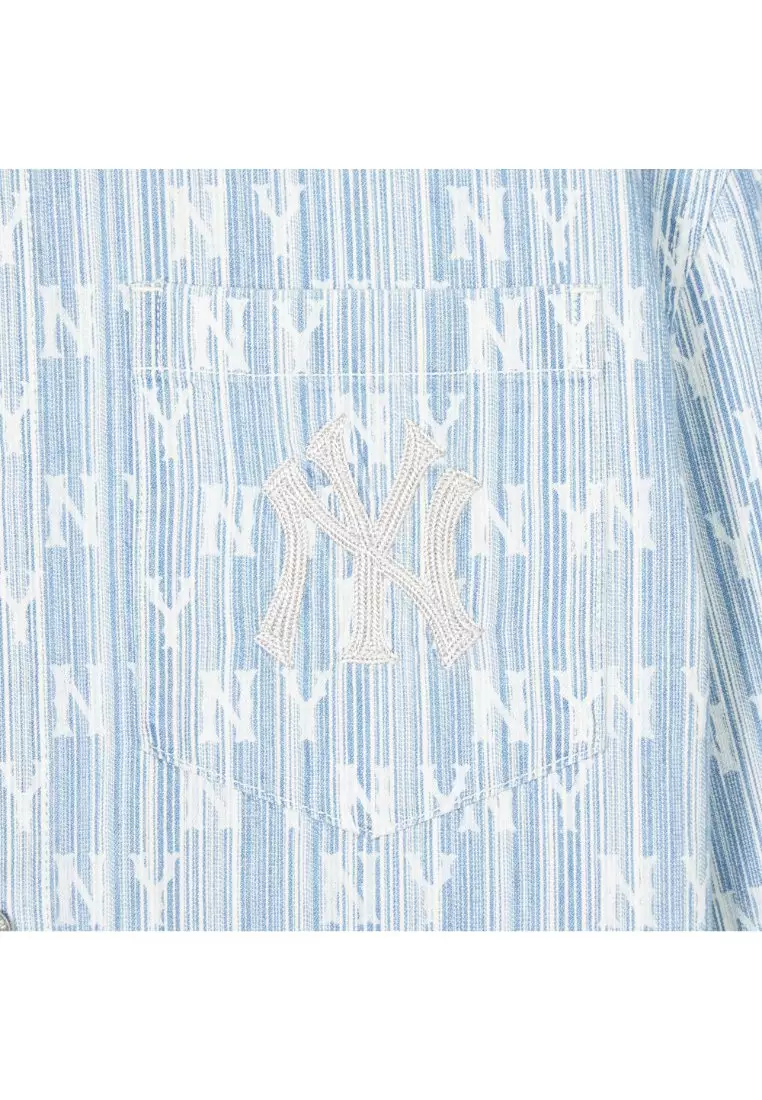 CLASSIC MONOGRAM ALL OVER STRIPE DENIM SHIRTS NEW YORK YANKEES