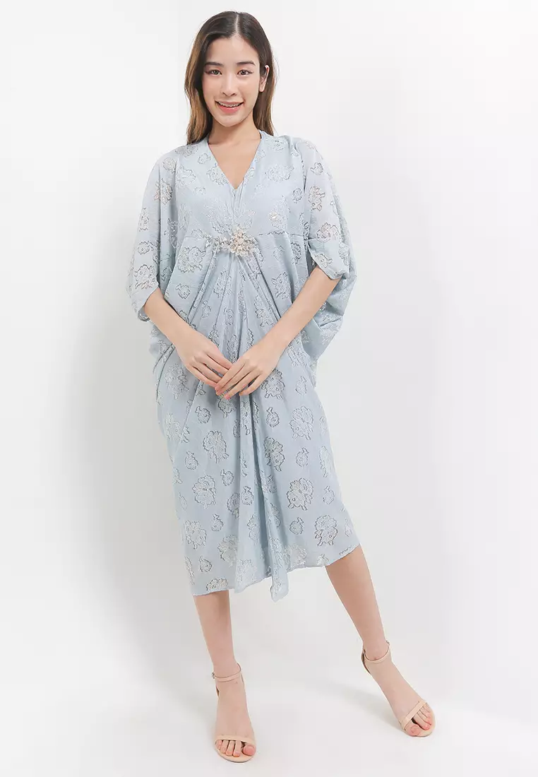 Glitter Lace Penguin Kaftan W/ Beads & Pearl Detail