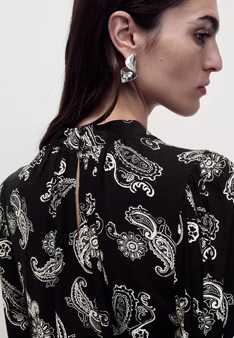 Printed High Neck Blouse