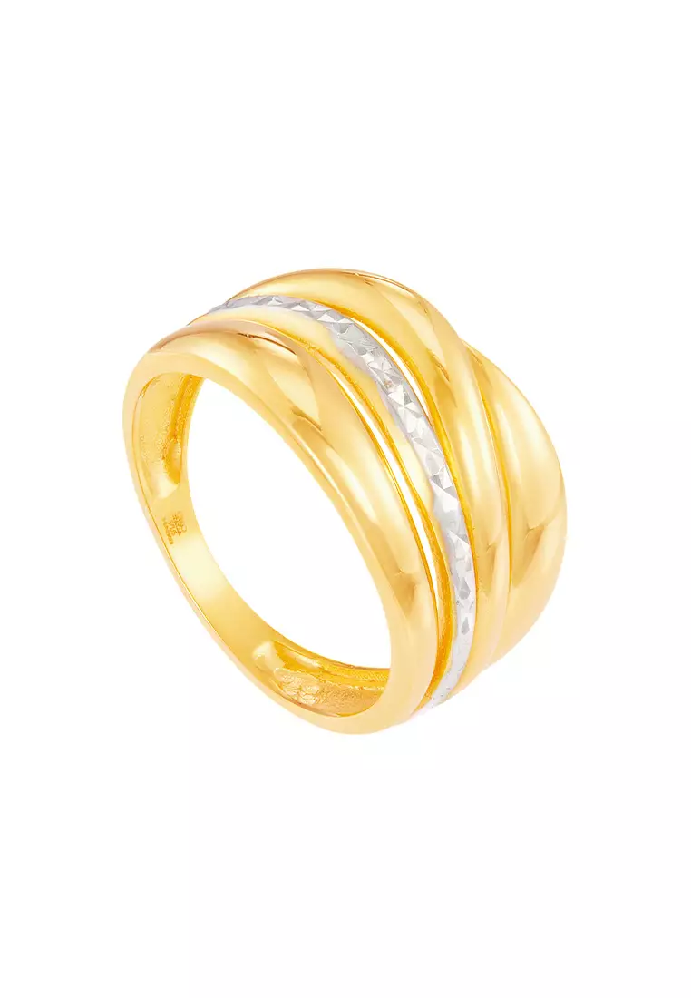 HABIB Oro Italia 916 Yellow and White Gold Ring GR57561124(YW)-BI (22K Gold)