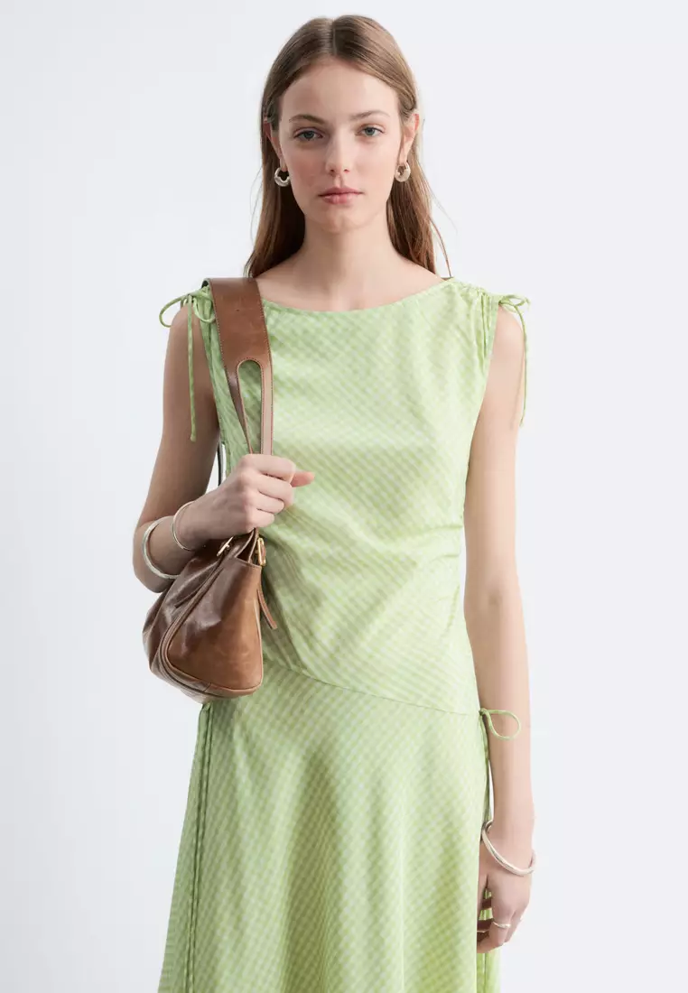 Asymmetric Draped Midi Dress