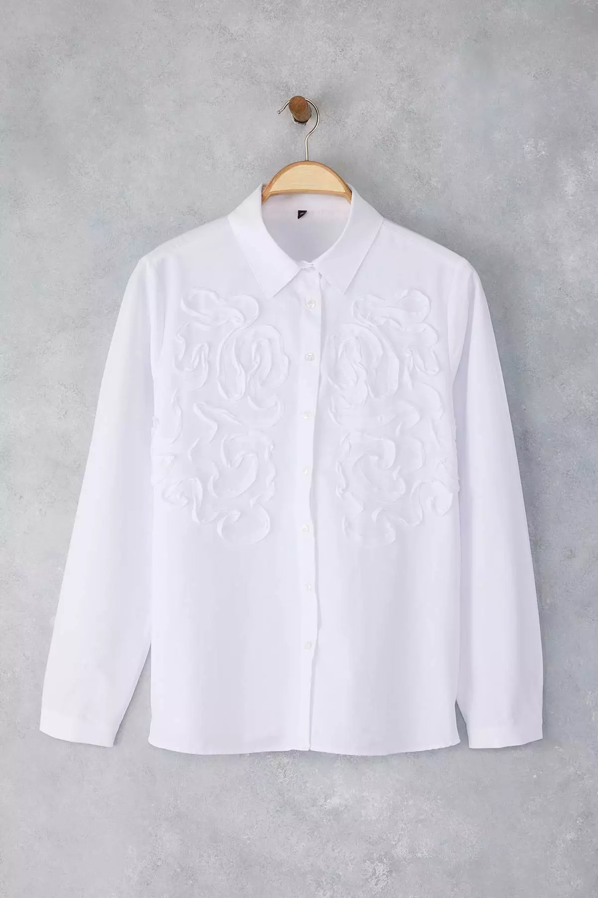 White Textured Oversize Shirt