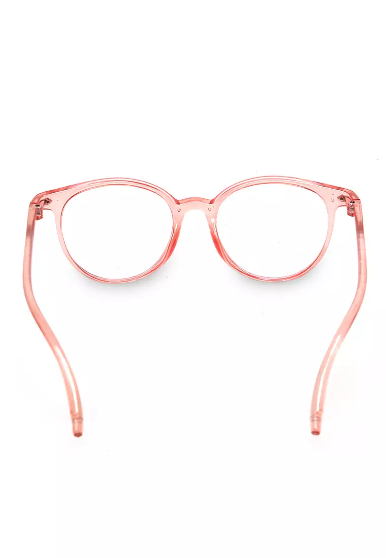 Kacamata Wanita Motif Polos Transparan Premium Quality - Pink