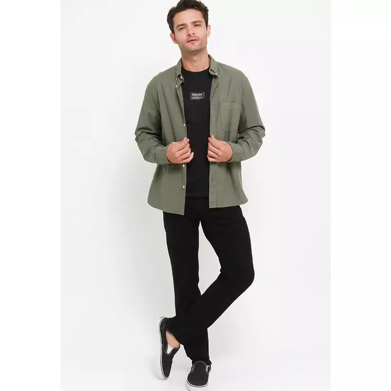 TRIPLE Celana Jeans Reguler Slim Super Black