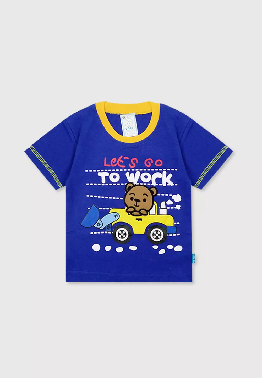 Wakakids Setelan Bayi Laki Laki Baju Lengan Pendek Anak Usia 12 Bulan Hingga 18 Bulan Set Celana Jeans Jogger Motif Bear 3456 Biru