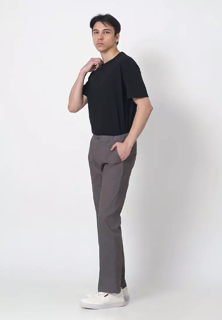 Celana Panjang Chinos Pria Reguler Fit BRISTOL GREY Celana Chino Pria Reguler Fit