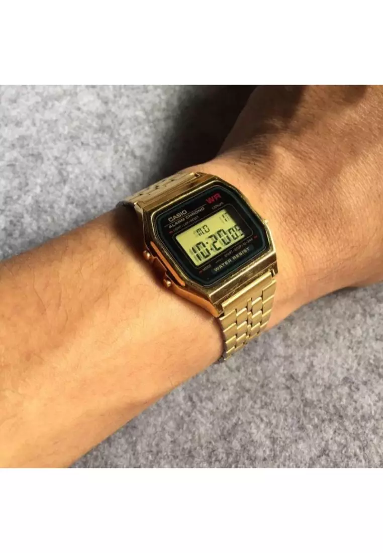Men's Vintage A159WGEA-1 Gold tone Digital Watch