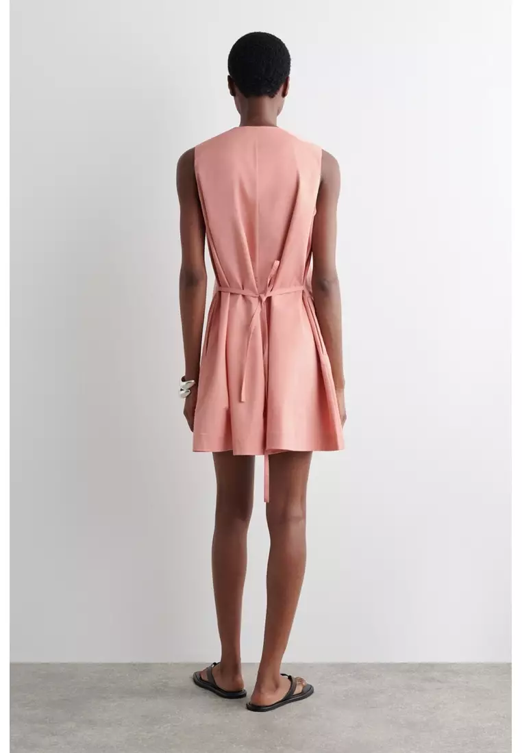 BUTTONED PIMA COTTON MINI DRESS