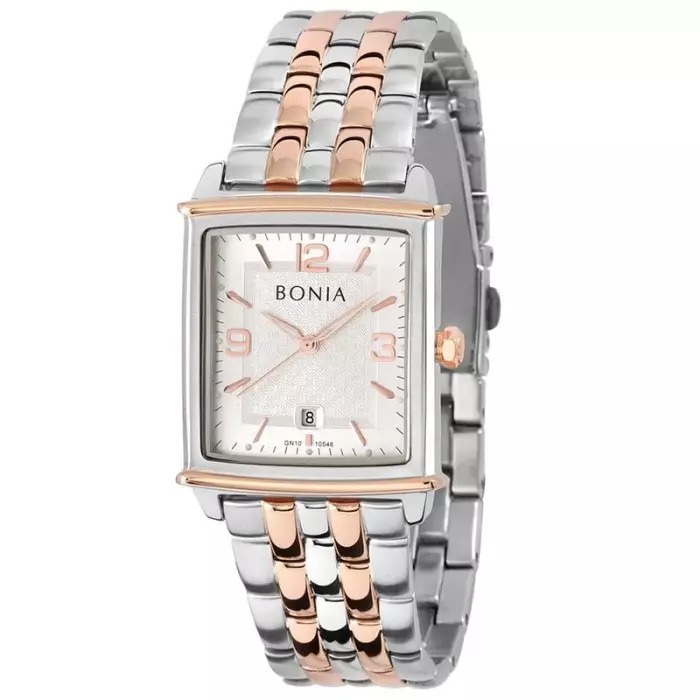 Bonia BNB10545-2615 Silver Kombinasi Rosegold Dial Rosegold Cewek