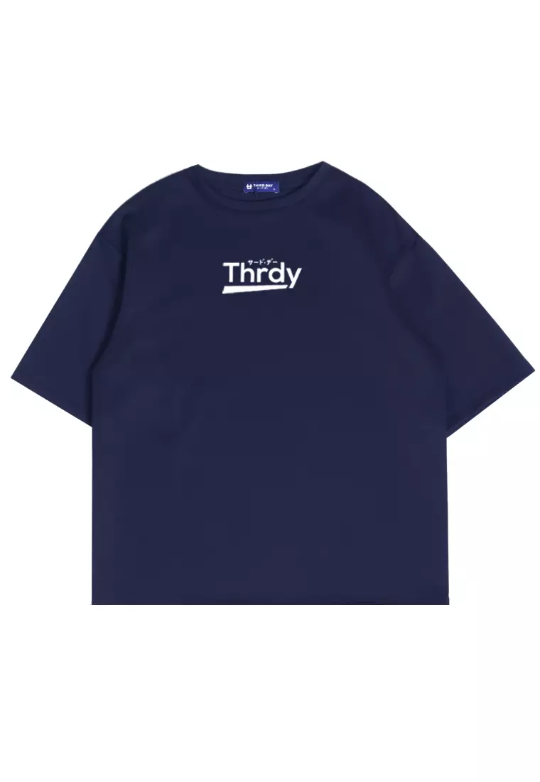 MTL03 Kaos Oversize Distro Pria THRDY Underline Dateng Navy