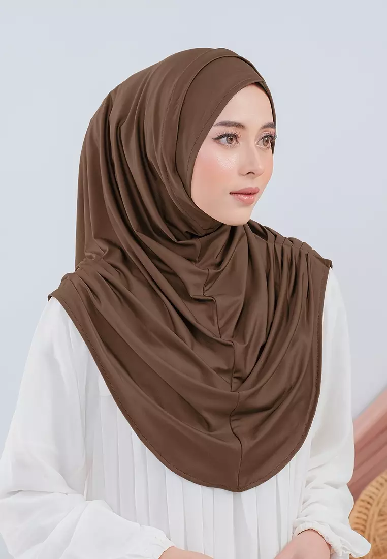 HIJAB INSTAN VALEEQA - DARK BROWN