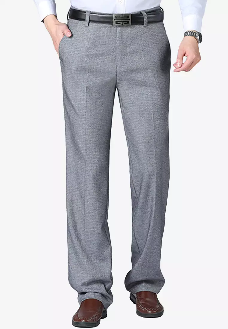 Men s Autumn Business Dress Pant Middle Grey