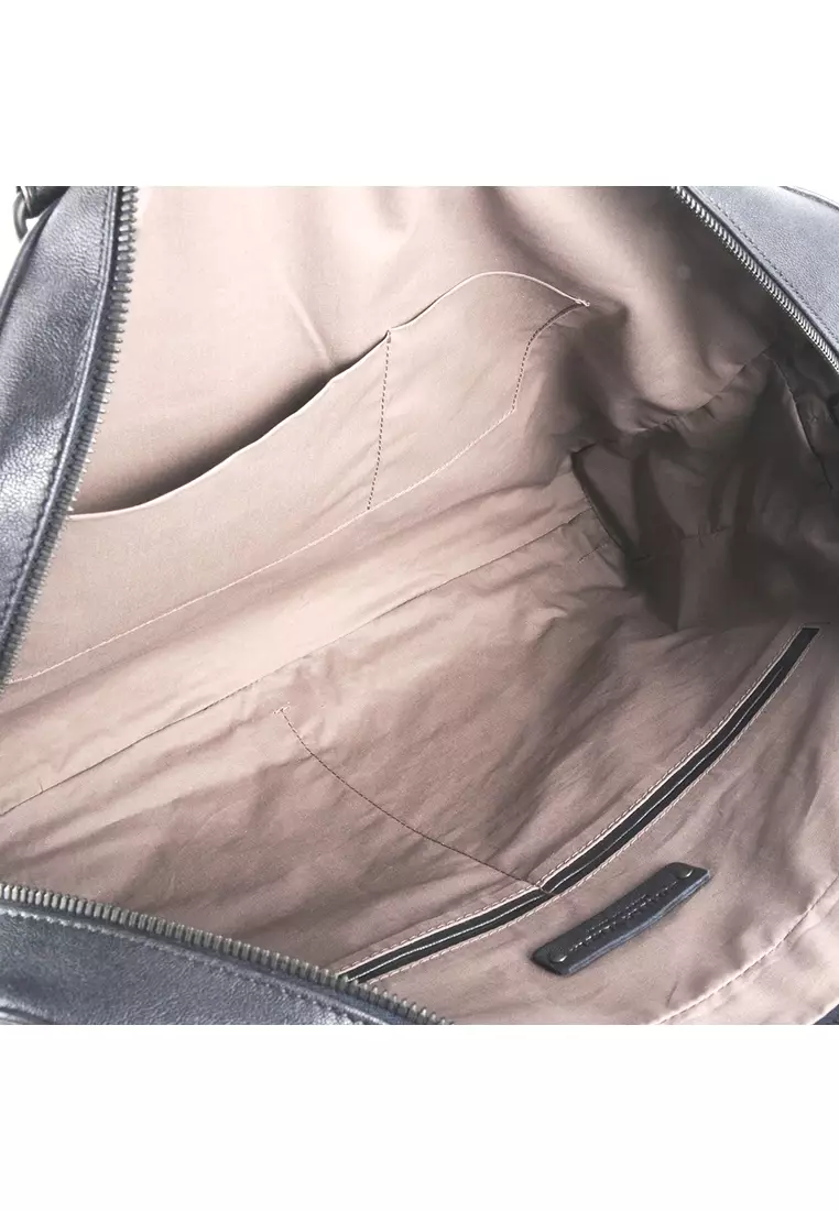 二手 Bottega Veneta 編織條紋男女通用灰色公文包 - O1-408654-VAXP2-4085