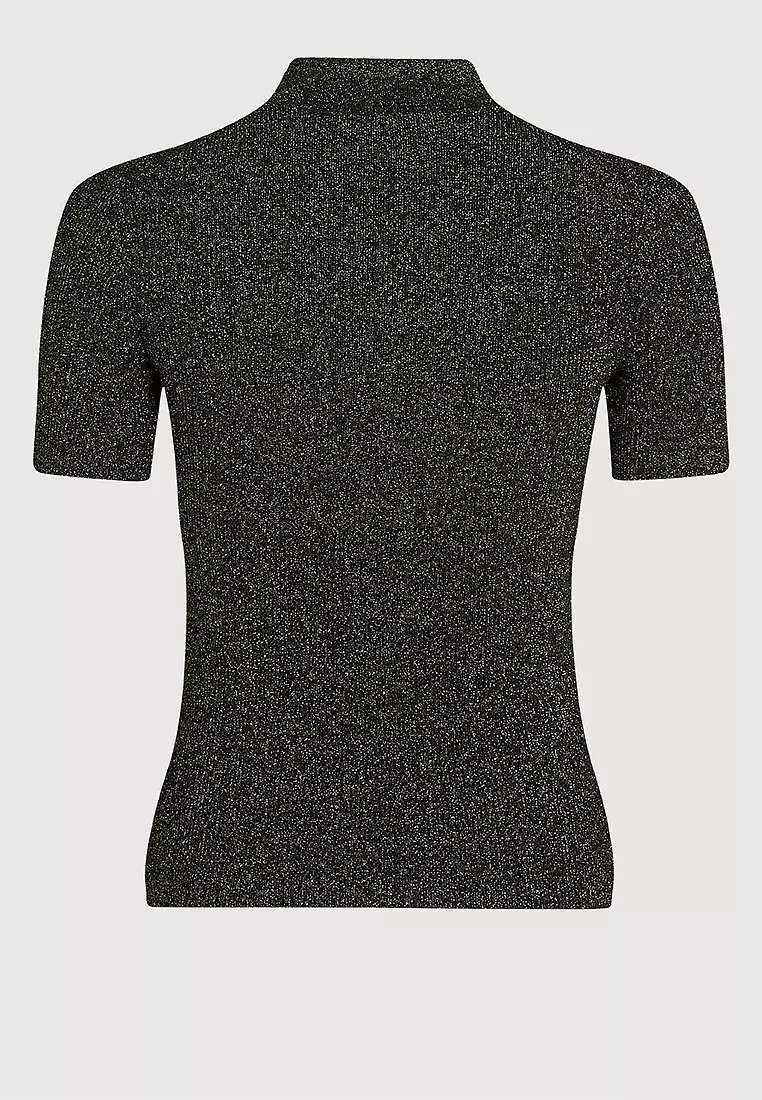Lurex Knit Polo Shirt