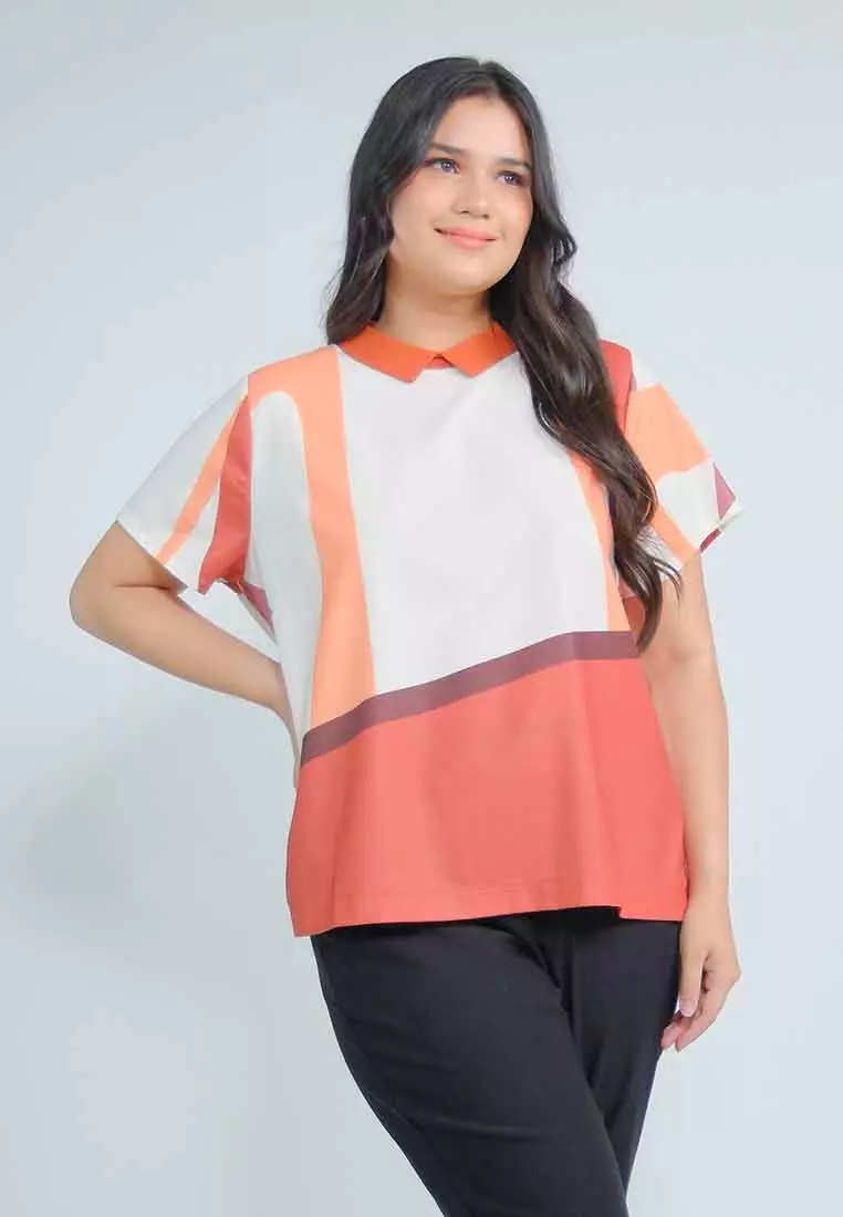 Milly Plus Size Celestina Top with Adjustable Waist Tie
