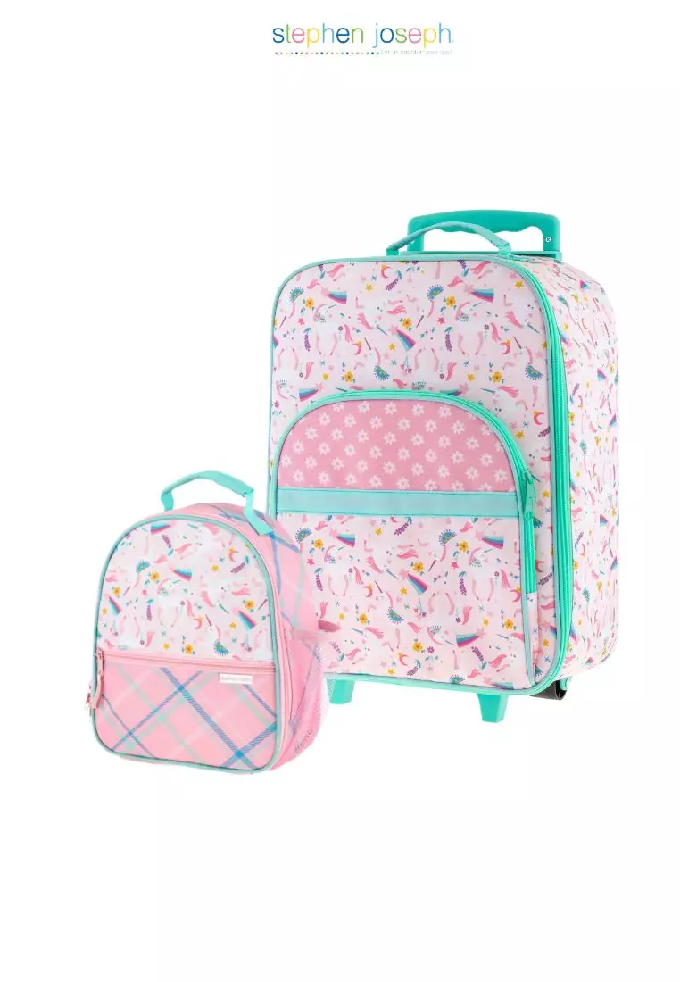 Stephen Joseph AOP Trolley Bag Unicorn with AOP Lunch Bag Unicorn for Kids