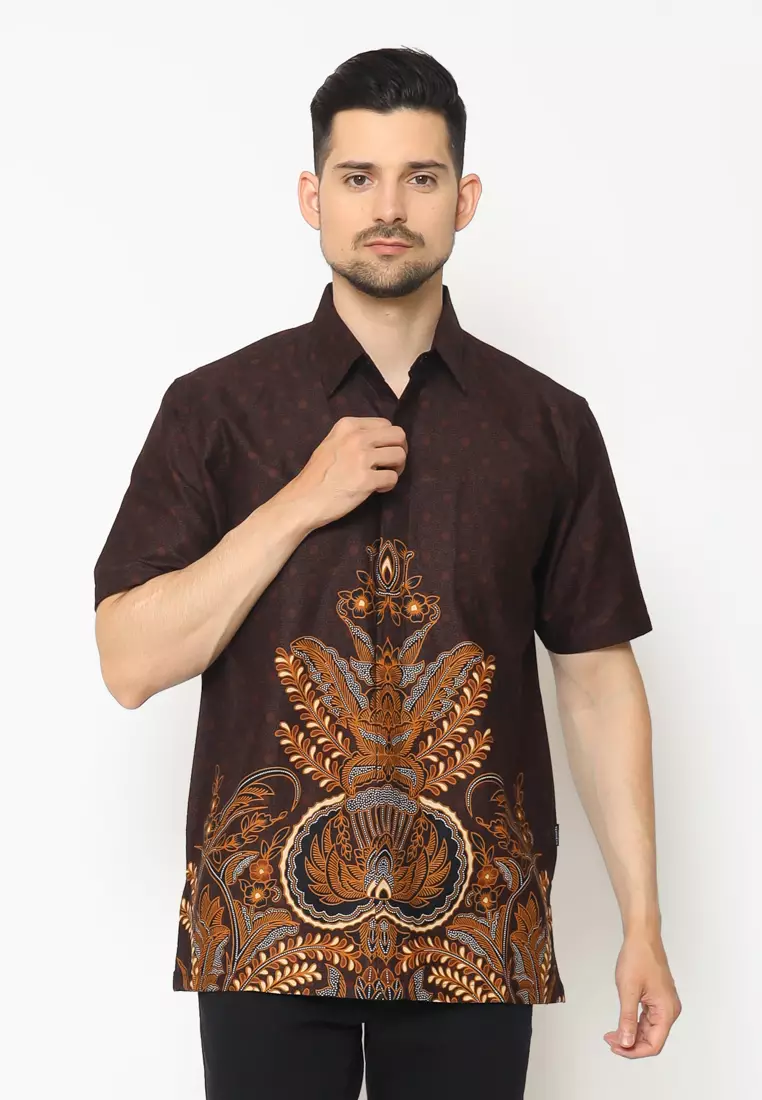 Hadinata Batik Pria Kemeja Pendek Fajri Fara