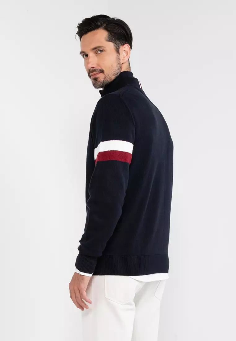 tommy zip sweater