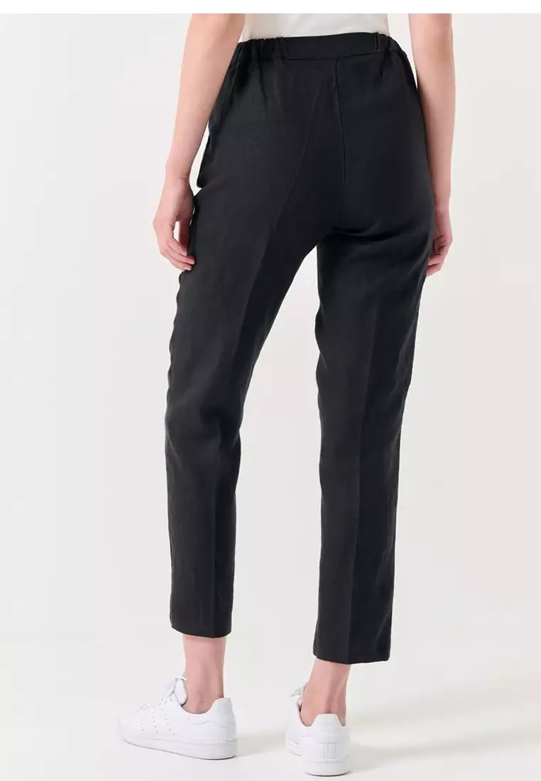 Buy Jimmy Key Linen Cropped Trousers Online | ZALORA Malaysia