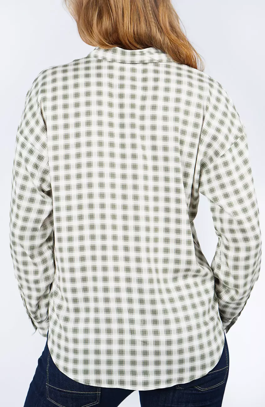 Kemeja Wanita Olivia White Green