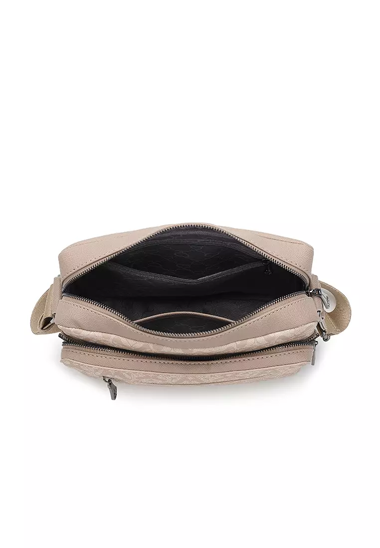 Men's Sling Bag / Crossbody Bag - Beige