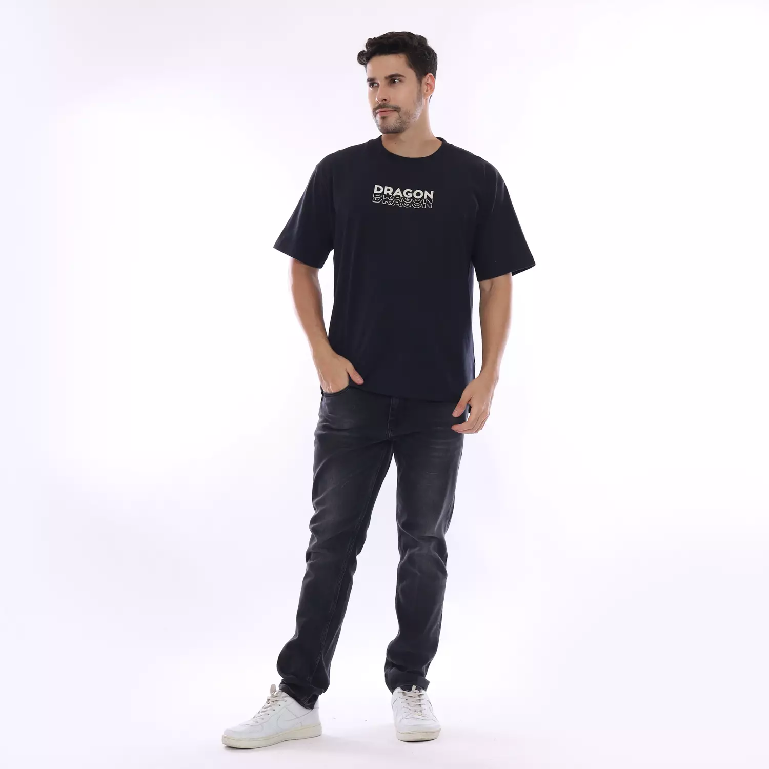 Dragon Kaos Lengan Pendek Pria Drip Oversize Planet Surf