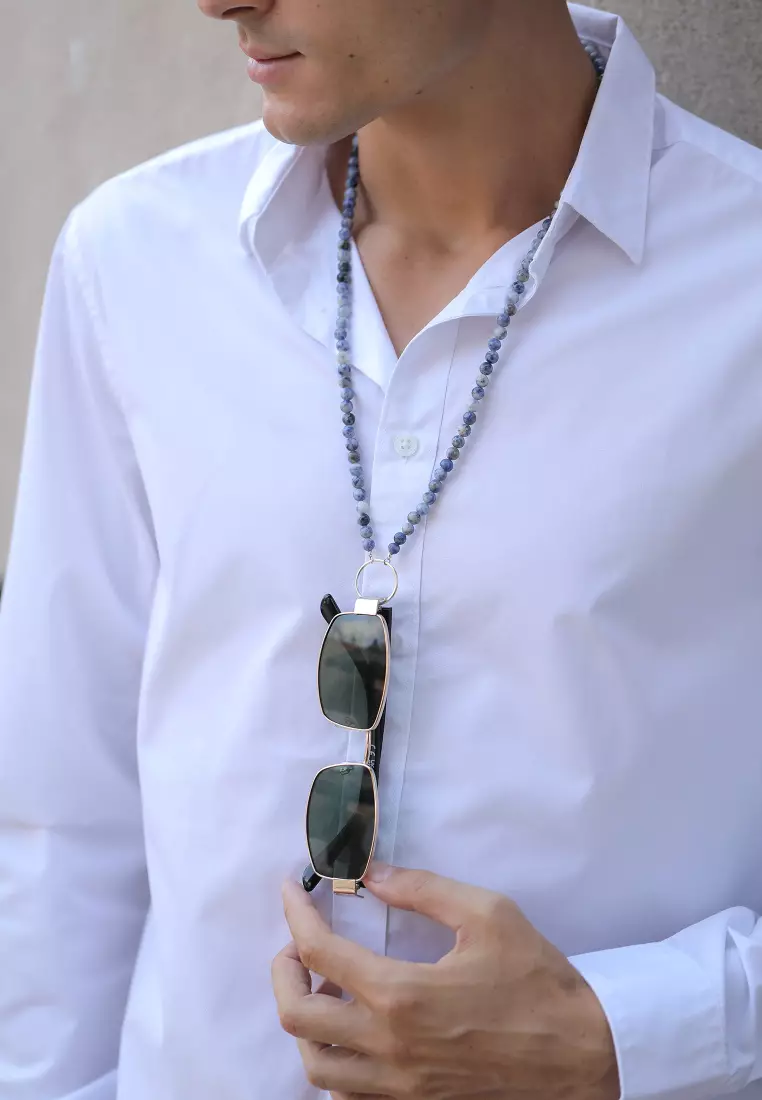 Jewelry Accessories Men Ball Agate Blue Gemstones