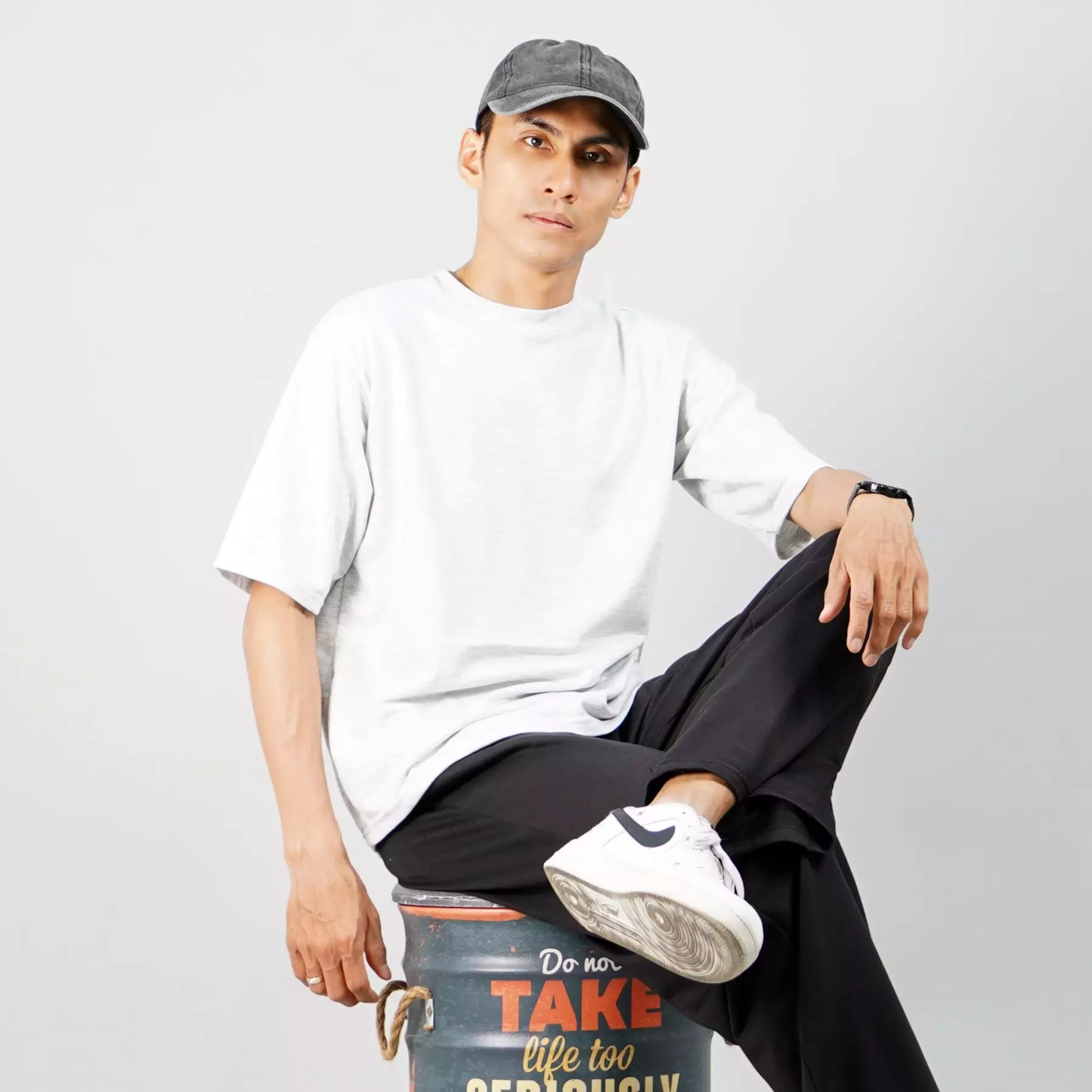 GEORGE Oversize T-Shirts Kaos Basic Kaos Casual TShirt Oversized TShirts - ABU TERANG