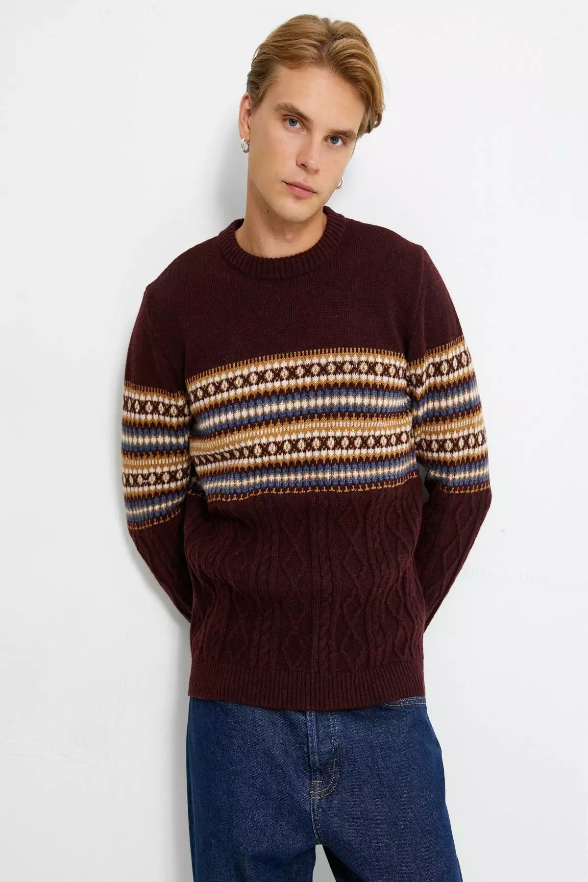 Patterned Knitted Sweater