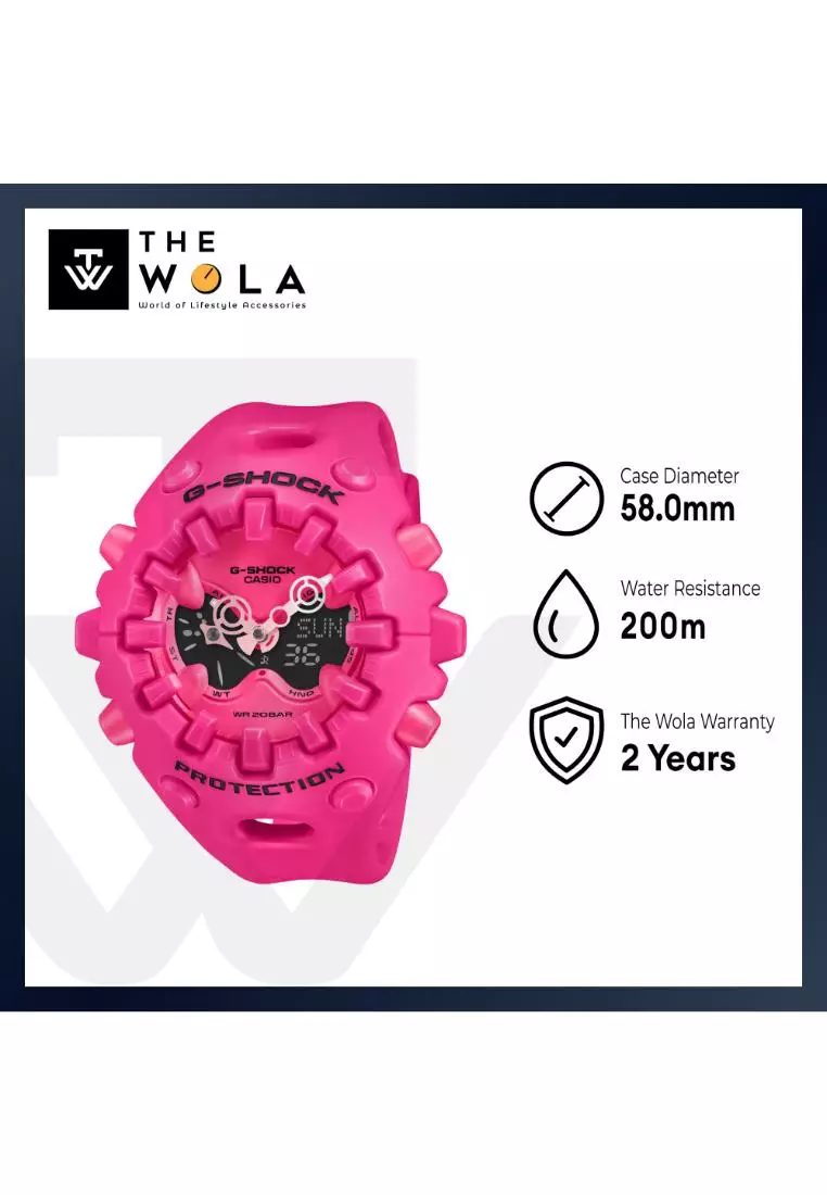 GA-V01-4A Men Analog-Digital Watch with Pink Resin Band